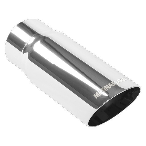 MagnaFlow® - Truck-SUV Stainless Steel Round Rolled Edge Angle Cut Double-Wall Polished Exhaust Tip