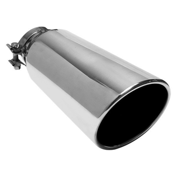MagnaFlow® - Stainless Steel Round 15 Degree Rolled Edge Angle Cut Single-Wall Polished Exhaust Tip