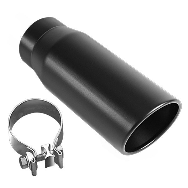 MagnaFlow® - Truck-SUV Stainless Steel Round Rolled Edge Angle Cut Single-Wall Black Coated Exhaust Tip