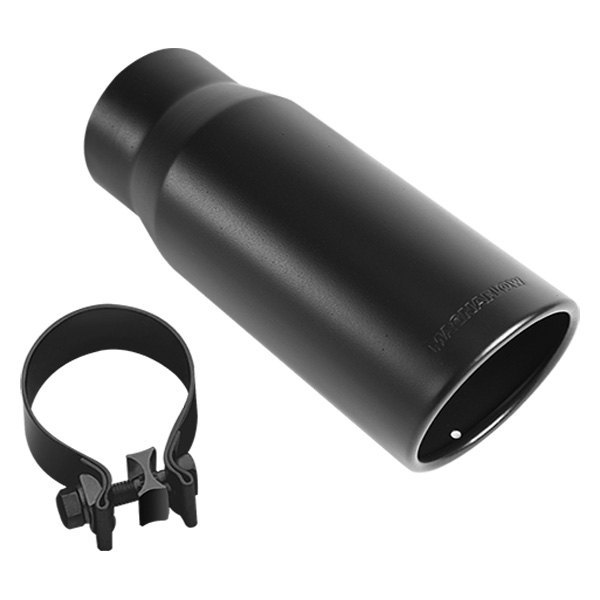 MagnaFlow® - Black Series™ Stainless Steel Round Rolled Edge Angle Cut Single-Wall Black Coated Exhaust Tip