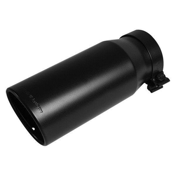 MagnaFlow® - Black Series™ Stainless Steel Round Rolled Edge Angle Cut Double-Wall Black Coated Exhaust Tip