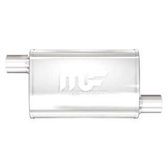 MagnaFlow® - Stainless Steel Oval Bi-Direction Satin Gray Exhaust Muffler (2" Offset ID, 2.25" Offset OD, 11" Length)