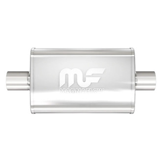 MagnaFlow® - Stainless Steel Oval Bi-Direction Satin Gray Exhaust Muffler (2.25" Center ID, 2.25" Center OD, 14" Length)