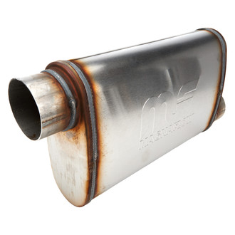 MagnaFlow® - Stainless Steel Oval Bi-Direction Satin Gray Exhaust Muffler (3" Offset ID, 3" Offset OD, 14" Length)