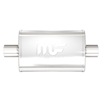 MagnaFlow® - Stainless Steel Oval Bi-Direction Satin Gray Exhaust Muffler (2" Center ID, 2" Center OD, 18" Length)