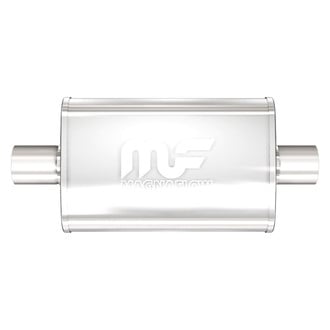 MagnaFlow® - Stainless Steel Oval Bi-Direction Satin Gray Exhaust Muffler (2.25" Center ID, 2.25" Center OD, 18" Length)