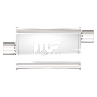 MagnaFlow® - Stainless Steel Oval Bi-Direction Satin Gray Exhaust Muffler (2.5" Center ID, 2.5" Offset OD, 11" Length)