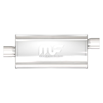 MagnaFlow® - Stainless Steel Oval Bi-Direction Satin Gray Exhaust Muffler (2.25" Center ID, 2.25" Offset OD, 14" Length)