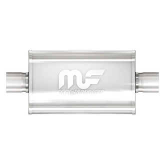 MagnaFlow® - Stainless Steel Oval Bi-Direction Satin Gray Exhaust Muffler (3" Center ID, 3" Center OD, 18" Length)