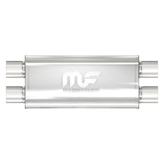 MagnaFlow® - Stainless Steel Oval Bi-Direction Satin Gray Exhaust Muffler (3" Dual ID, 3" Dual OD, 18" Length)