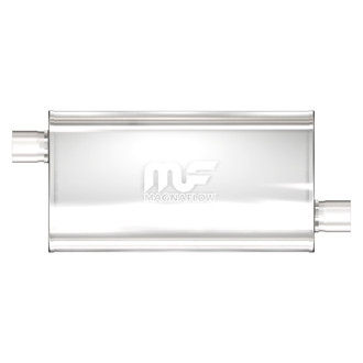 MagnaFlow® - Stainless Steel Oval Bi-Direction Satin Gray Exhaust Muffler (2.5" Offset ID, 2.5" Offset OD, 22" Length)