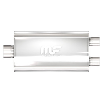 MagnaFlow® - Stainless Steel Oval Bi-Direction Satin Gray Exhaust Muffler (3" Center ID, 2.5" Dual OD, 22" Length)