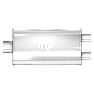 MagnaFlow® - Stainless Steel Oval Bi-Direction Satin Gray Exhaust Muffler (3.5" Center ID, 3" Dual OD, 22" Length)