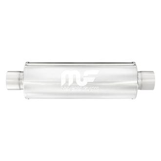 MagnaFlow® - Stainless Steel Round Chamber Bi-Direction Satin Gray Exhaust Muffler (4" Center ID, 4" Center OD, 14" Length)