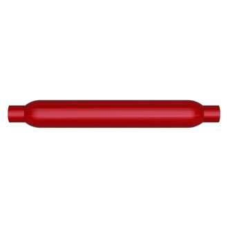 MagnaFlow® - Glass Pack Series Aluminized Steel Round Small Size Red Exhaust Muffler (2.5" Center ID, 2.5" Center OD, 26" Length)