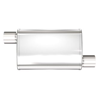 MagnaFlow® - XL Series Stainless Steel Oval Satin Gray Exhaust Muffler (2.5" Offset ID, 2.5" Offset OD, 14" Length)
