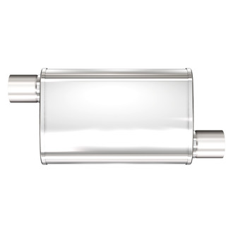 MagnaFlow® - XL Series Stainless Steel Oval Satin Gray Exhaust Muffler (2" Offset ID, 2" Offset OD, 18" Length)
