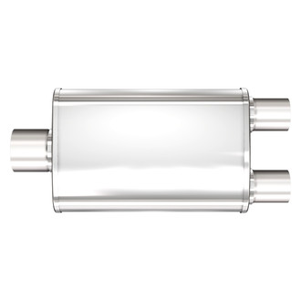 MagnaFlow® - XL Series Stainless Steel Oval Satin Gray Exhaust Muffler (3" Center ID, 2.25" Dual OD, 14" Length)
