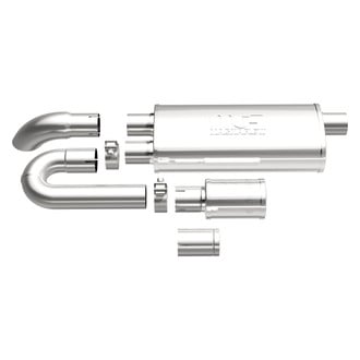 MagnaFlow® 14009 - xMOD Series™ T304 Stainless Steel Oval Satin Gray Exhaust Muffler with NDT Module (3" Dual ID, 3" Center OD, 18" Length)