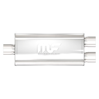 MagnaFlow® - Stainless Steel Oval Bi-Direction Silver Exhaust Muffler (3" Center ID, 2.5" Dual OD, 14" Length)