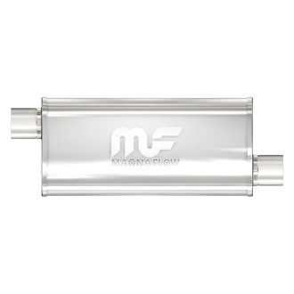 MagnaFlow® - Stainless Steel Oval Bi-Direction Silver Exhaust Muffler (3" Offset ID, 3" Offset OD, 14" Length)
