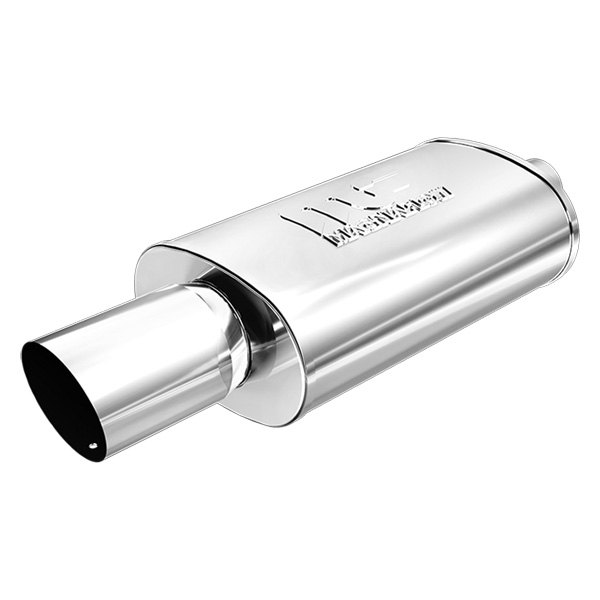 MagnaFlow® - Street Series Stainless Steel Oval Silver Exhaust Muffler with Single-Wall Angle Cut Tip
