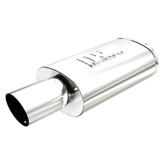 MagnaFlow® - Street Series Stainless Steel Oval Silver Exhaust Muffler with Single-Wall Angle Cut Tip