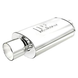 MagnaFlow® - Street Series Stainless Steel Oval Silver Exhaust Muffler with Double-Wall Straight Cut Tip