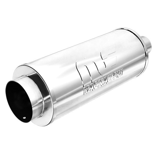 MagnaFlow® - Street Series Stainless Steel Round Silver Exhaust Muffler with Single-Wall Straight Cut Tip