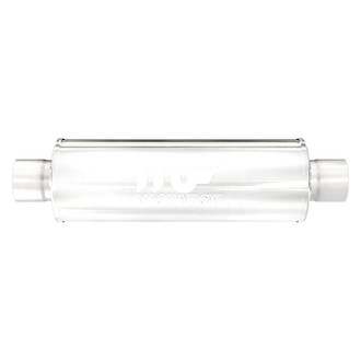 MagnaFlow® - Stainless Steel Round Chamber Bi-Direction Silver Exhaust Muffler (3" Center ID, 3" Center OD, 14" Length)
