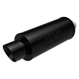 MagnaFlow® - Black Series™ Stainless Steel Round Black Exhaust Muffler with Tip (2.25" Center ID, 4" Center OD, 14" Length)