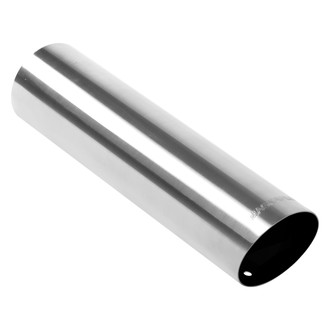 MagnaFlow® - Truck-SUV Stainless Steel Round 15 Degree Non-Rolled Edge Angle Cut Weld-On Single-Wall Polished Exhaust Tip (3" Inlet, 3" Outlet, 12" Length)