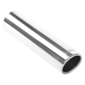 MagnaFlow® - Truck-SUV Stainless Steel Round 15 Degree Rolled Edge Angle Cut Weld-On Single-Wall Polished Exhaust Tip (3" Inlet, 3.5" Outlet, 12" Length)
