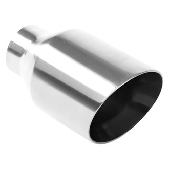 MagnaFlow® - American Muscle Stainless Steel Round 20 Degree Angle Cut Weld-On Double-Wall Polished Exhaust Tip (2.25" Inlet, 4" Outlet, 7" Length)