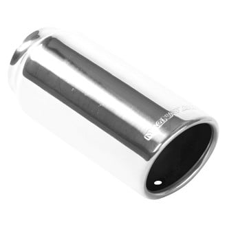 MagnaFlow® - Sport Compact Stainless Steel Round Rolled Edge Angle Cut Weld-On Single-Wall Polished Exhaust Tip (2.25" Inlet, 3" Outlet, 7" Length)