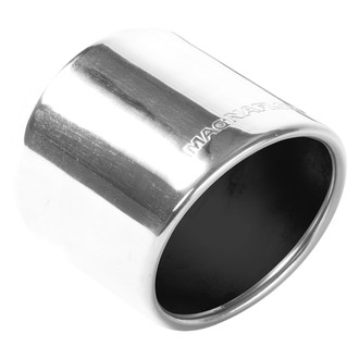 MagnaFlow® - Stainless Steel Round Rolled Edge Angle Cut Weld-On Single-Wall Polished Exhaust Tip (2.5" Inlet, 4" Outlet, 5" Length)