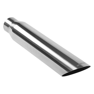 MagnaFlow® - Truck-SUV Stainless Steel Round 45 Degree Non-Rolled Edge Angle Cut Weld-On Single-Wall Polished Exhaust Tip (2.5" Inlet, 3.5" Outlet, 18" Length)