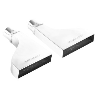 MagnaFlow® - Stainless Steel Camaro Dual Rectangular Rolled Edge Weld-On Single-Wall Polished Exhaust Tips (2.25" Inlet, 11" Length)