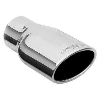 MagnaFlow® - Truck-SUV Stainless Steel Oval Rolled Edge Angle Cut Weld-On Double-Wall Polished Exhaust Tip (3" Inlet, 8.25" Length)