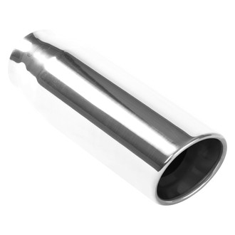 MagnaFlow® - American Muscle Stainless Steel Round Angle Cut Weld-On Double-Wall Polished Exhaust Tip