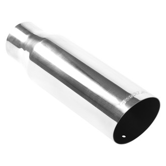 MagnaFlow® - Truck-SUV Stainless Steel Round 15 Degree Non-Rolled Edge Angle Cut Weld-On Single-Wall Polished Exhaust Tip (2.5" Inlet, 3.5" Outlet, 12" Length)