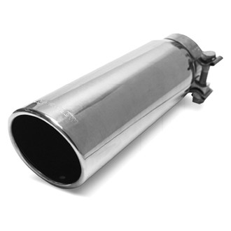MagnaFlow® - Stainless Steel Round 15 Degree Rolled Edge Angle Cut Clamp-On Single-Wall Polished Exhaust Tip