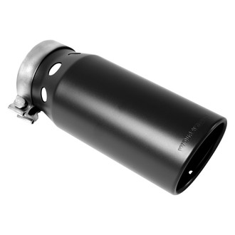 MagnaFlow® - Black Series™ Stainless Steel Round Rolled Edge Angle Cut Clamp-On Black Coated Exhaust Tip