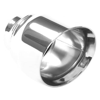 MagnaFlow® - American Muscle Stainless Steel Round Rolled Edge Angle Cut Weld-On Double-Wall Polished Exhaust Tip (2.5" Inlet, 4.5" Outlet, 5.75" Length)