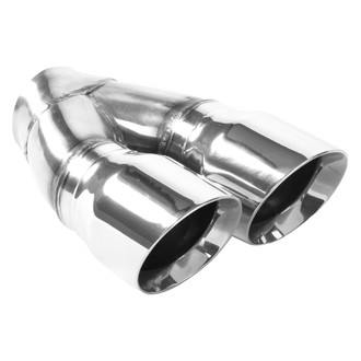 MagnaFlow® - Stainless Steel Driver Side Round Angle Cut Weld-On Dual Polished Exhaust Tip (2.25" Inlet, 3" Outlet, 8" Length)