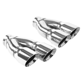 MagnaFlow® - Stainless Steel Passenger and Driver Side Round Angle Cut Weld-On Dual Polished Exhaust Tips (2.25" Inlet, 3" Outlet, 9.75" Length)