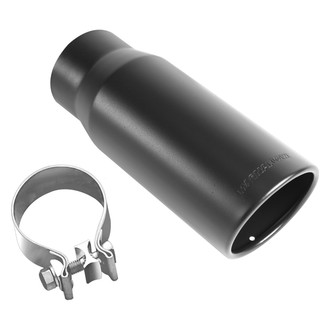 MagnaFlow® - Black Series™ Stainless Steel Round Rolled Edge Angle Cut Clamp-On Single-Wall Black Coated Exhaust Tip (4" Inlet, 5" Outlet, 13" Length)