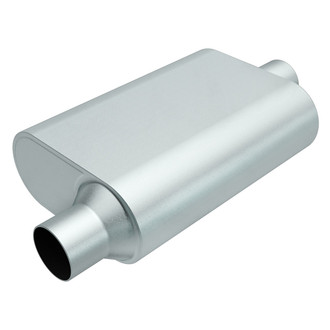 MagnaFlow® - Aluminized Steel Oval Gray Exhaust Muffler (2.25" Offset ID, 2.25" Center OD, 13" Length)