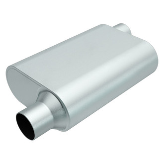 MagnaFlow® - Aluminized Steel Oval Gray Exhaust Muffler (2.25" Offset ID, 2.25" Offset OD, 13" Length)