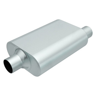 MagnaFlow® - Aluminized Steel Oval Gray Exhaust Muffler (2.5" Center ID, 2.5" Offset OD, 13" Length)
